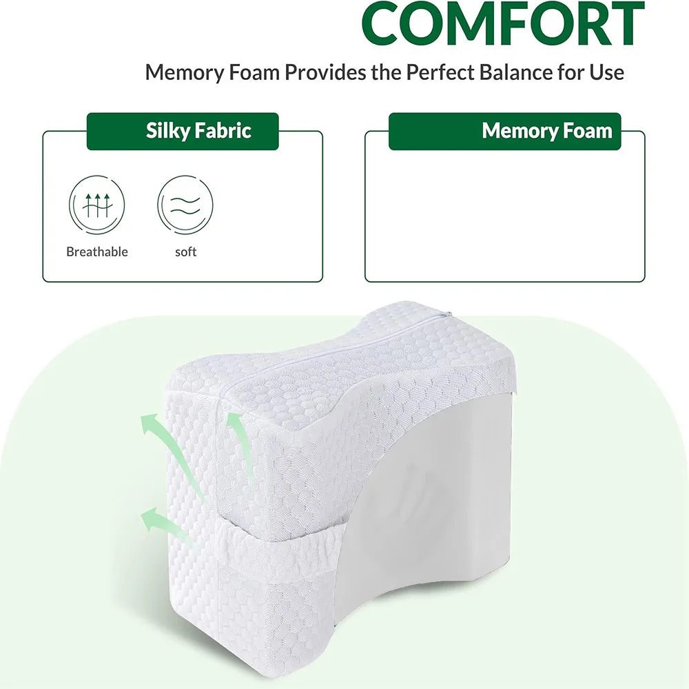 Élu Knee Support Pillow - Memory Foam Leg And Hip Alignment Cushion