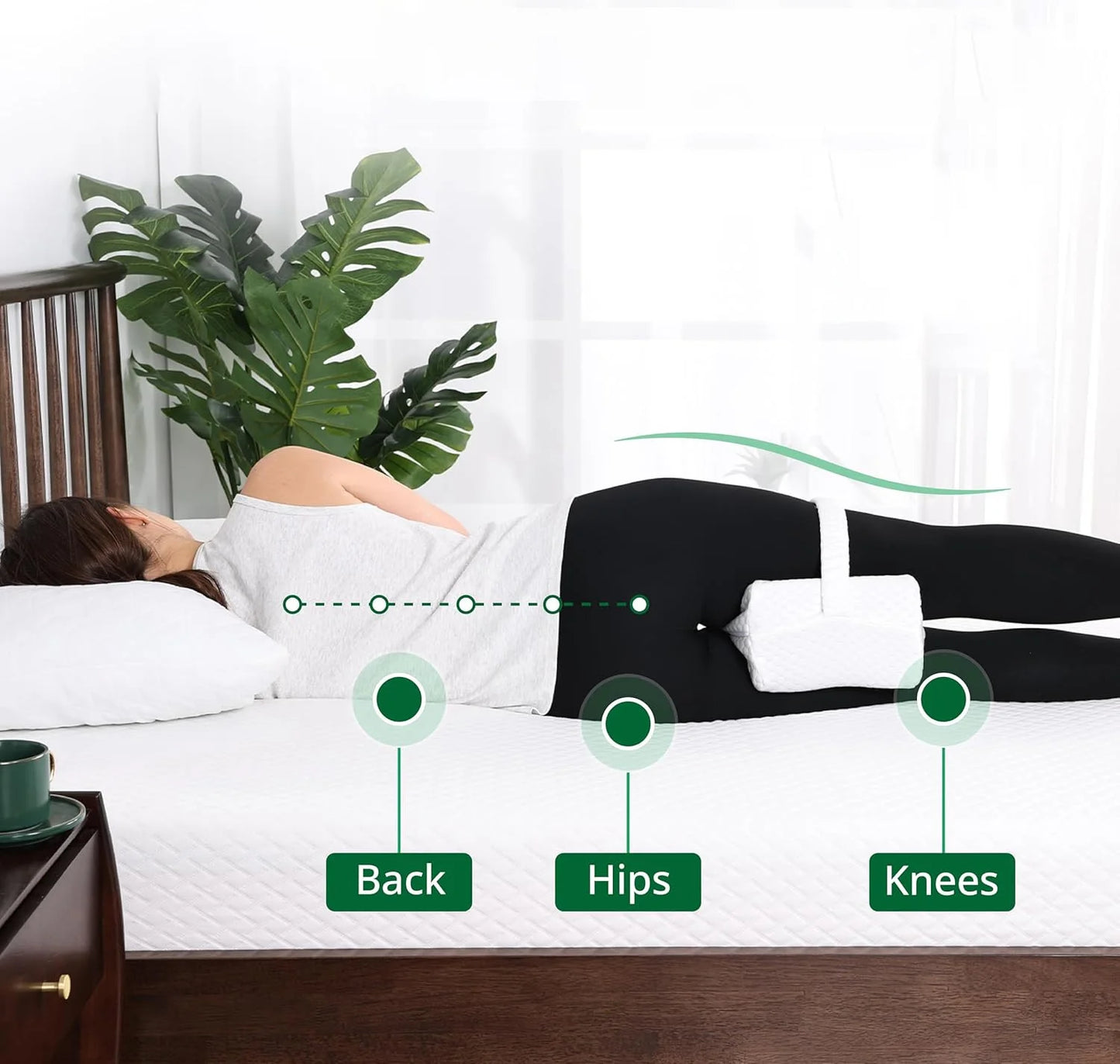 Élu Knee Support Pillow - Memory Foam Leg And Hip Alignment Cushion
