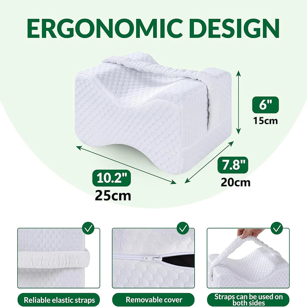 Élu Knee Support Pillow - Memory Foam Leg And Hip Alignment Cushion